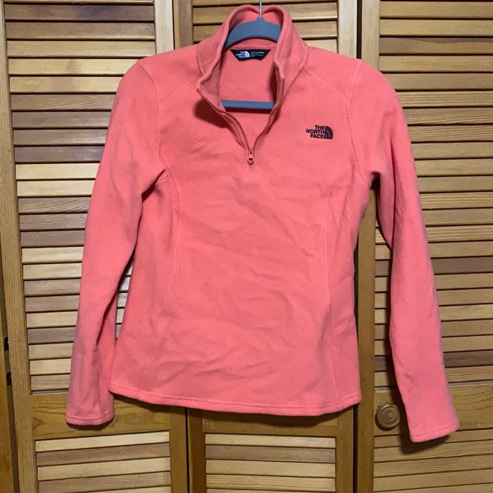The North Face coral quarter zip fleece